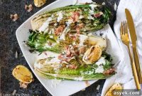Grilled Romaine Caesar Salad with Crispy Croutons