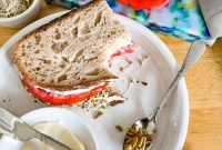 Toasted Sunflower Seed and Fresh Tomato Sandwich