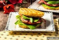 Keto BLT Chaffle with Avocado