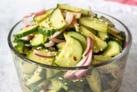 Crunchy Asian Cucumber Salad with Sesame Ginger Dressing