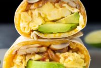 Vegetarian Breakfast Burrito Recipe with Avocado and Fresh Salsa