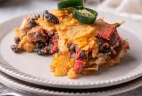 Mexican Chicken Casserole Recipe with Cheesy Tortilla Topping