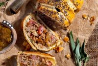 Sausage Braid with Bacon, Apple and Caramelized Onions