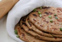 Soft Whole Wheat Rye Flatbread Recipe with Scallions