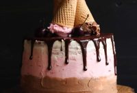 Neapolitan Layer Cake with Chocolate, Vanilla and Strawberry