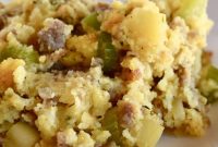 Savory Cornbread Stuffing with Sausage and Apples