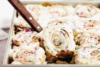 No-Knead Funfetti Cinnamon Rolls Recipe