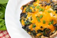 Stuffed Portobello Mushrooms with Cheesy Spinach and Egg