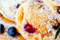 Fluffy Blueberry Pancakes Recipe with Maple Syrup