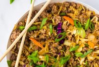 Egg Roll in a Bowl Recipe with Pork, Cabbage and Carrots