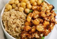 Roasted Cauliflower Quinoa Bowl with Tahini Dressing