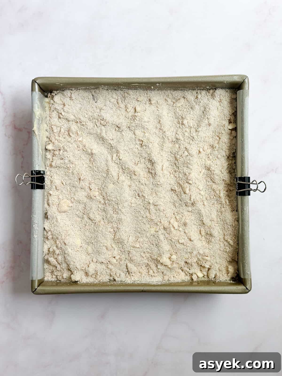 crumb topping added on the top.