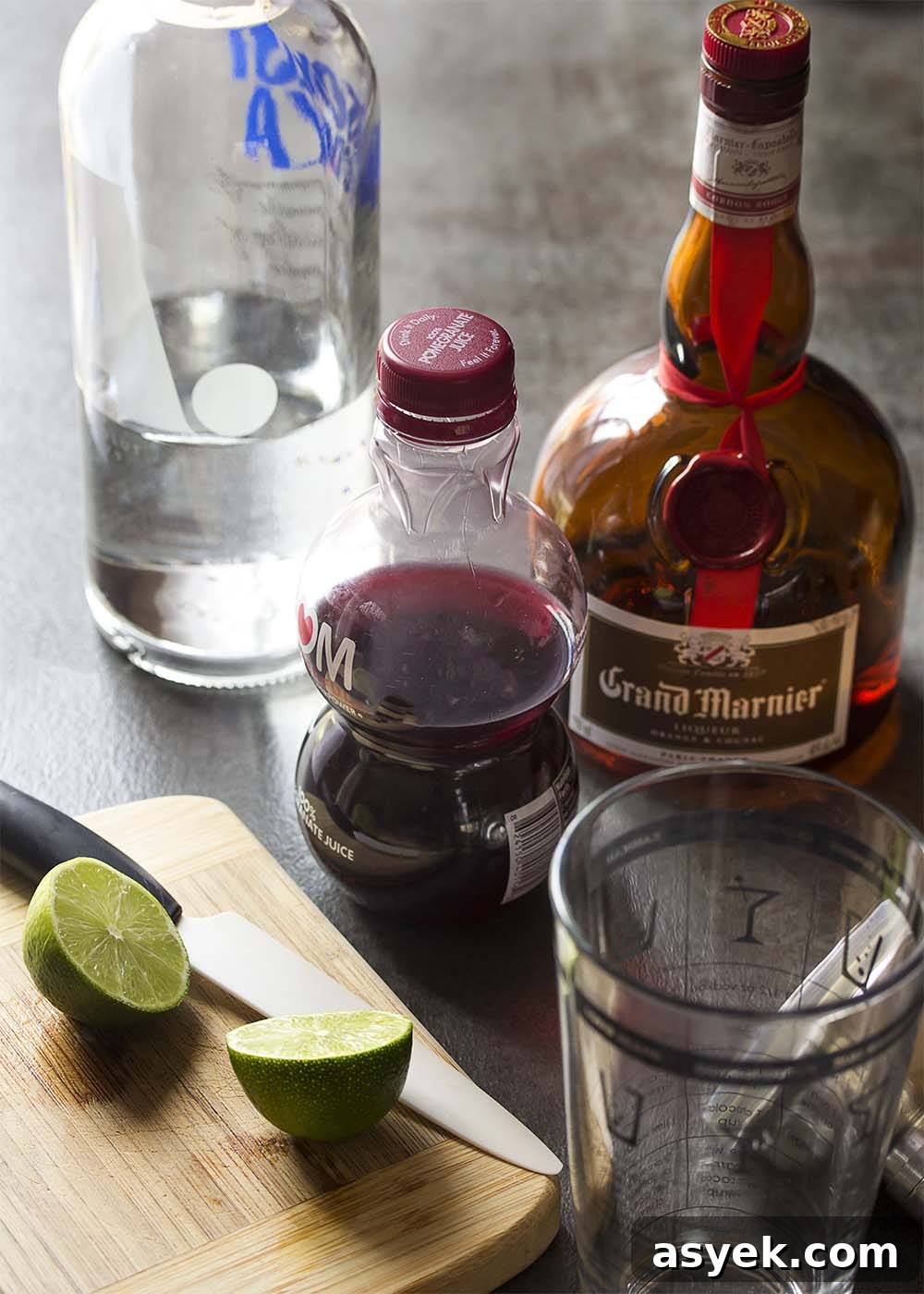 Pomegranate Vodka Martini Recipe: Classic Cocktail 4 Ingredients for the recipe.