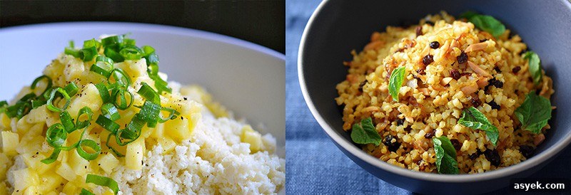 Whole30 Cauliflower Rice Recipes for Every Meal 11 A shot of Coconut Pineapple "Rice" and Persian Cauliflower Rice