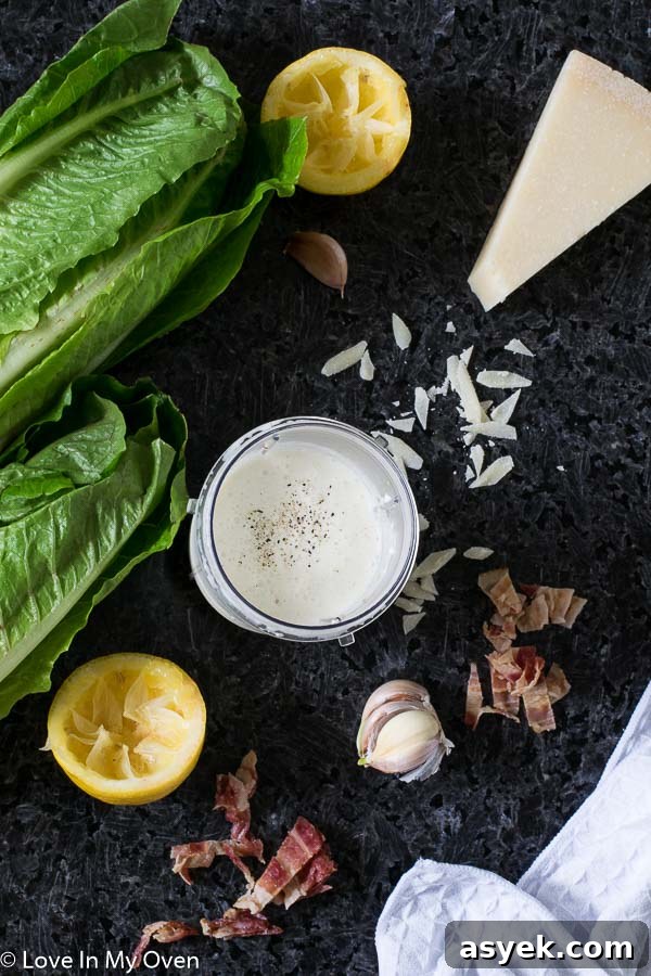 Grilled Romaine Caesar Salad with Crispy Croutons 4 Caesar-style dressing