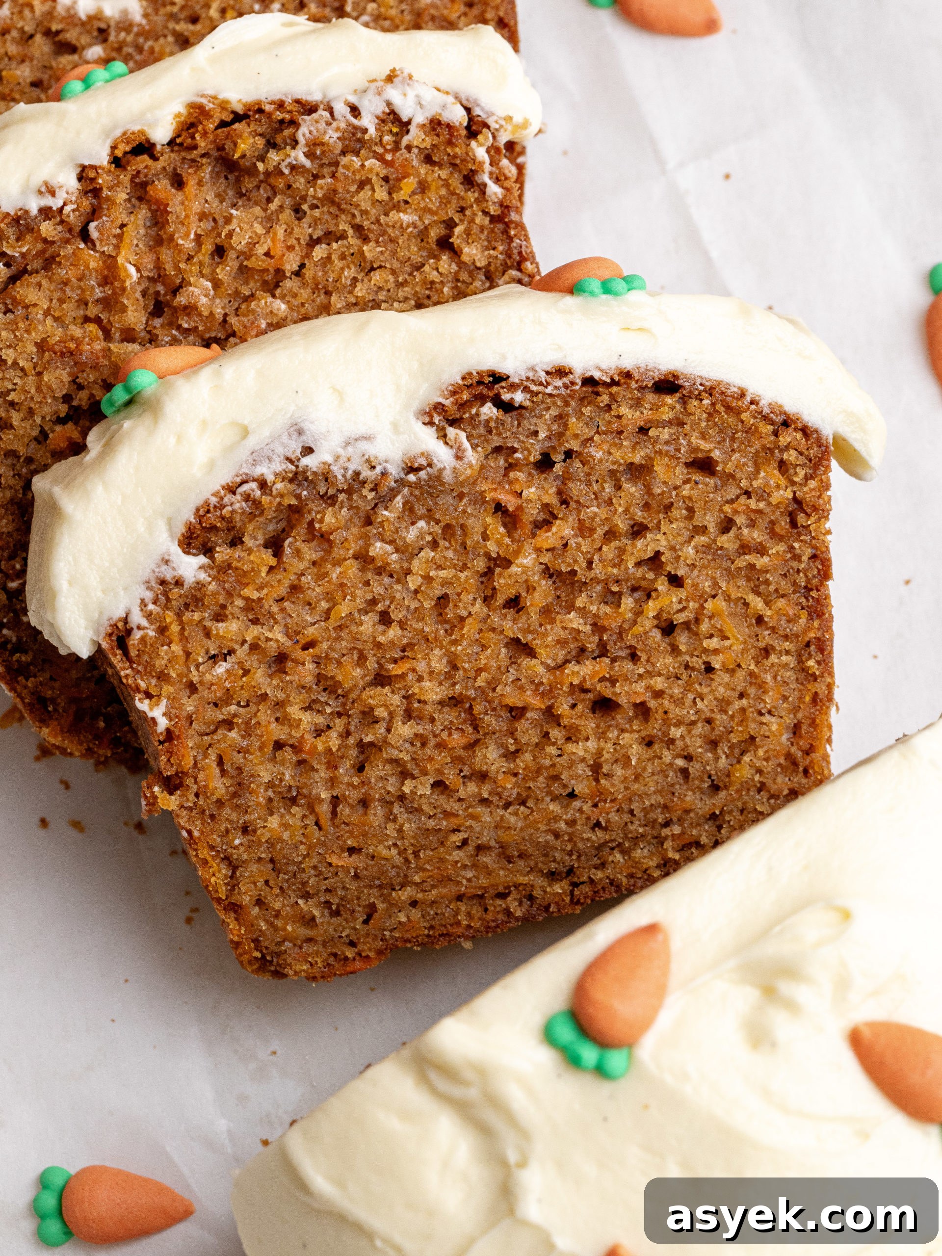 Carrot loaf with frosting