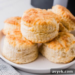 air fryer biscuits on a plate.