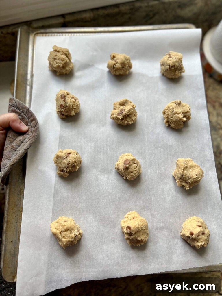Scooped cookie dough