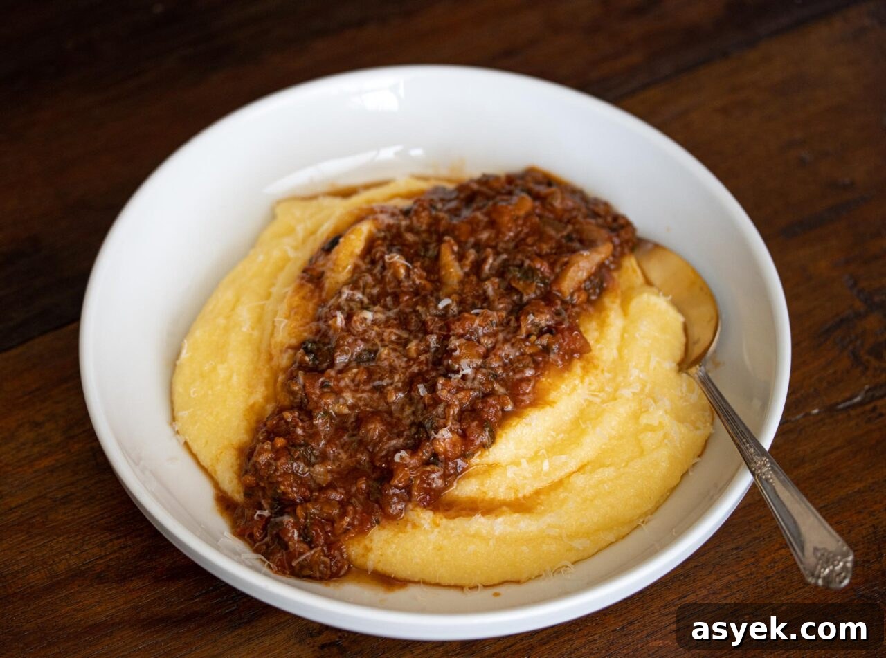 Mushrooms, Sausage Ragu With Polenta