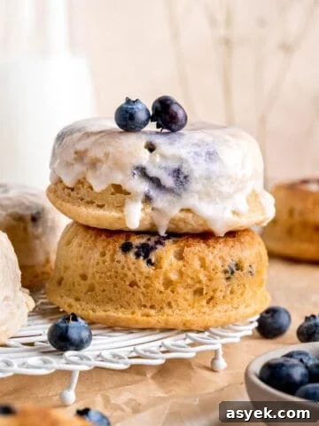 Glazed Blueberry Cake Donuts thumbnail