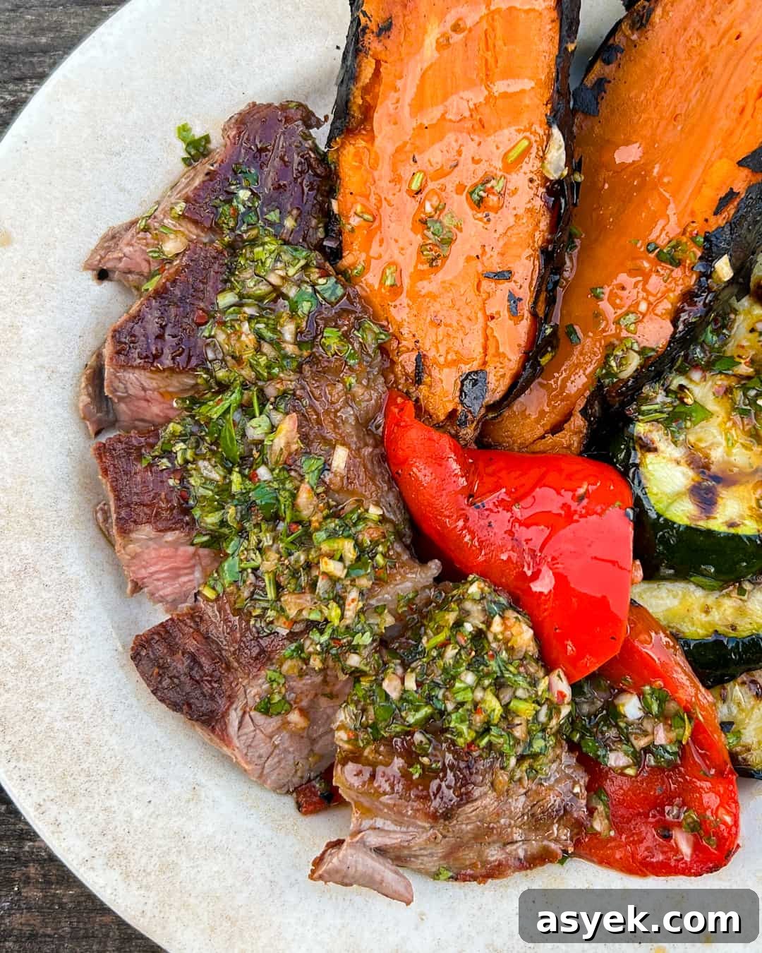 Grilled Picanha with Charred Sweet Potatoes and Chimichurri 4 Grilled Picanha Sweet Potatoes and Homemade Chimichurri Sauce Paleo Primal Gourmet Whole30 Recipes