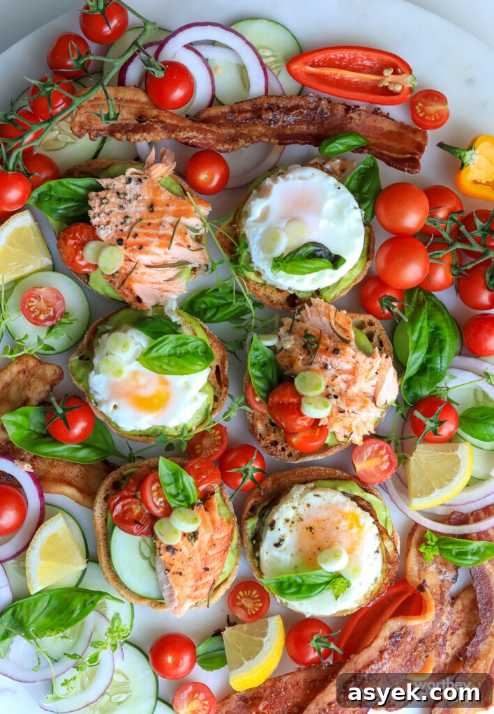 English Muffin Salmon Slider Platter for Brunch and Parties 2 Herb Salmon Sliders for brunch