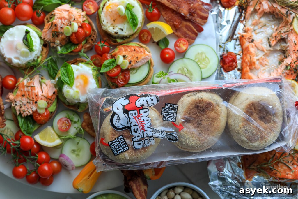English Muffin Salmon Slider Platter for Brunch and Parties 4 English Muffin Salmon Sliders Board
