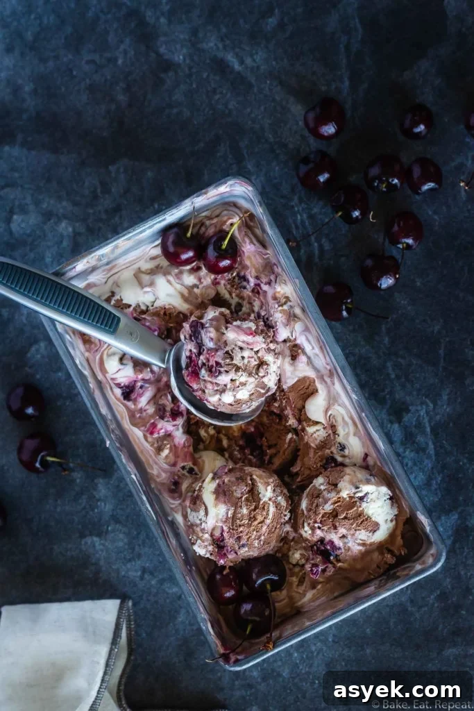 no churn chocolate cherry ice cream