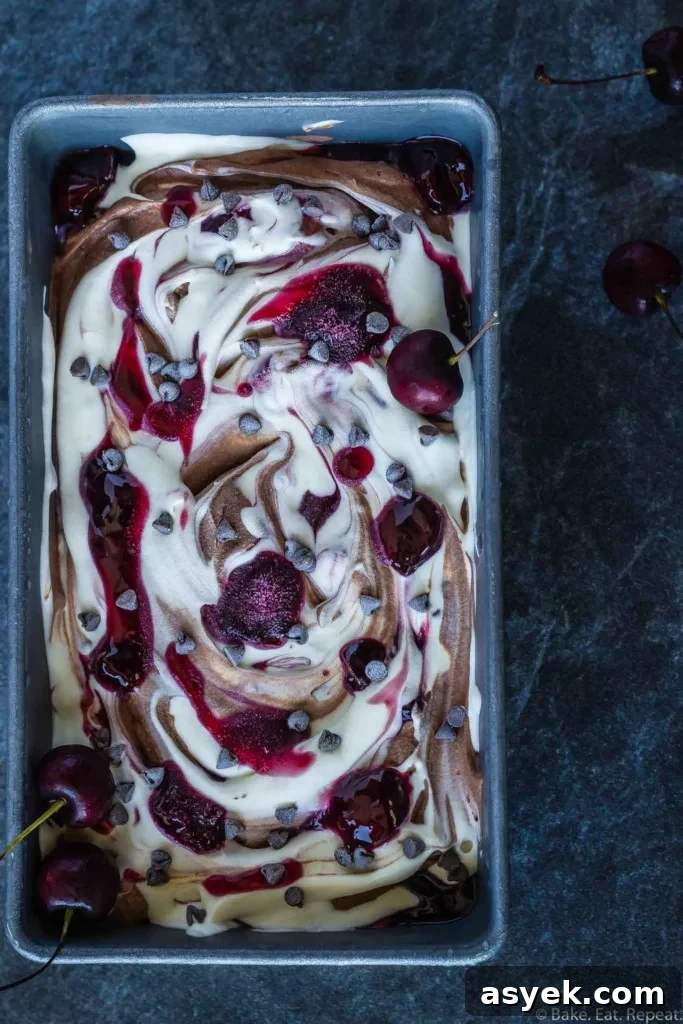 no churn chocolate cherry ice cream