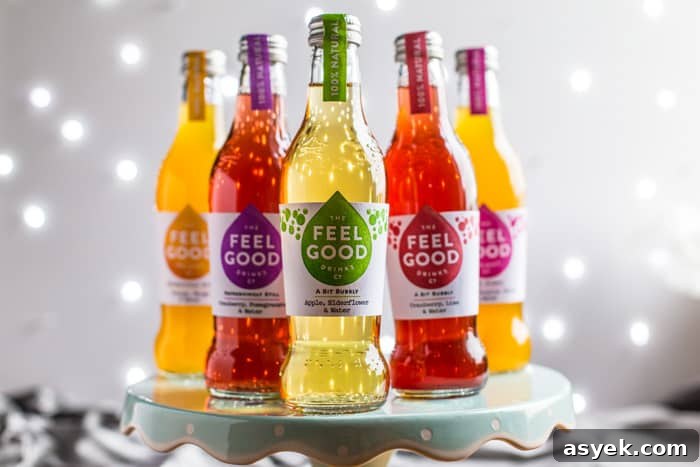Sparkling Pomegranate Popper Cocktail Recipe 5 A selection of bottles from the Feel Good as used in Pomegranate Popper Cocktail