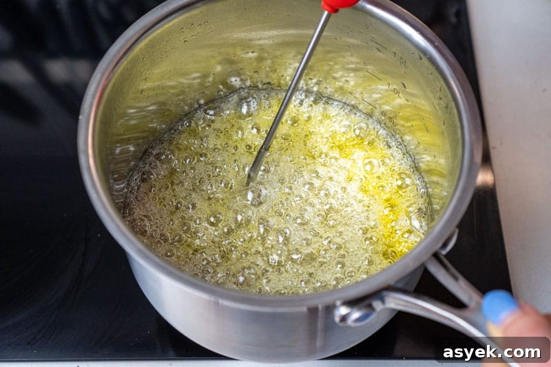 Stirring the lemon extract