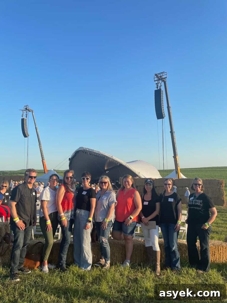 Group of friends and ranchers at the Symphony in the Flint Hills