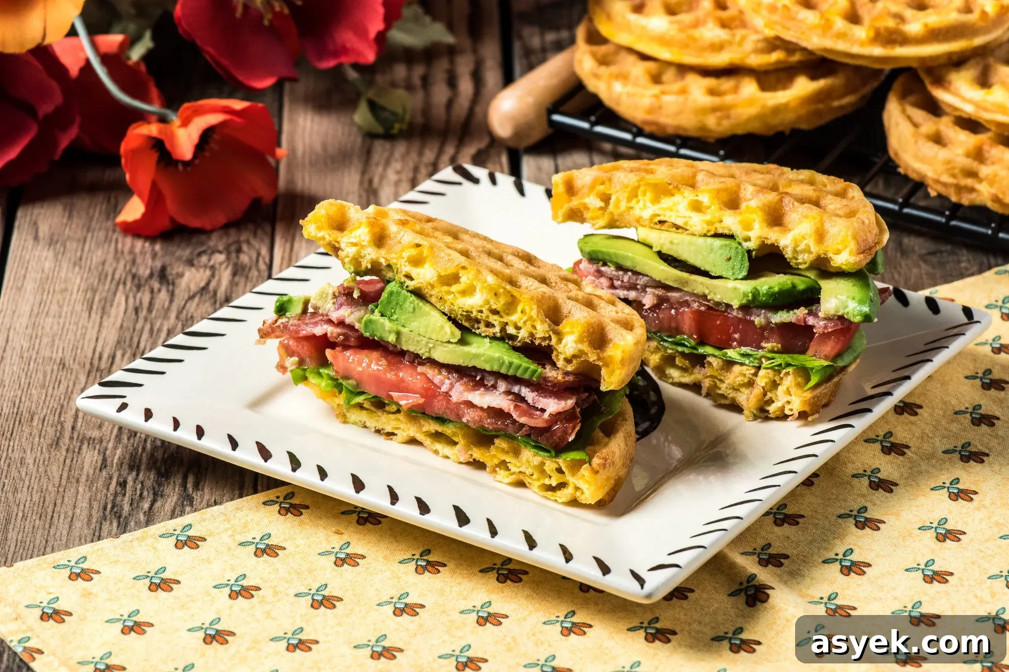 BLT Chaffle close-up