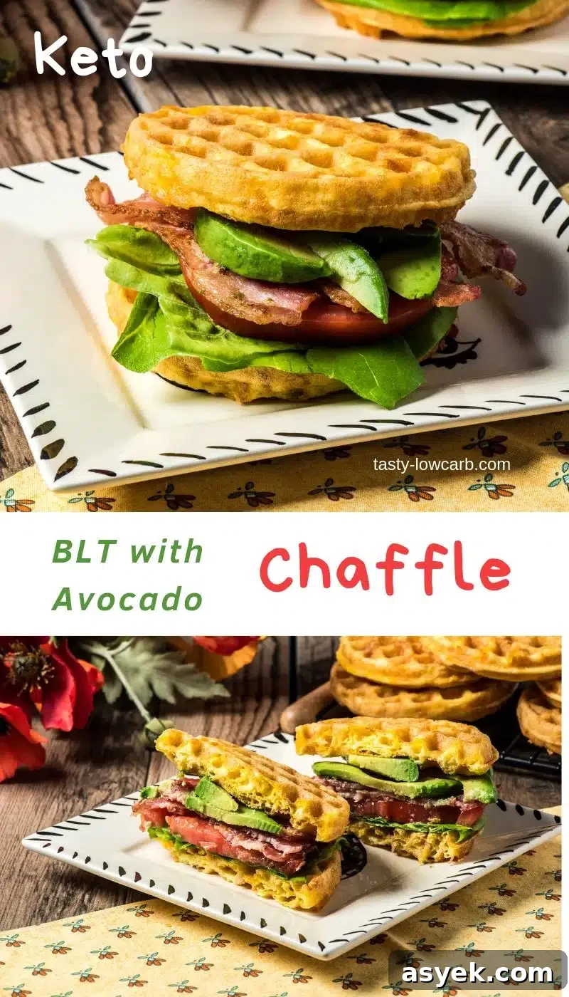 BLT Chaffle with Avocado plated