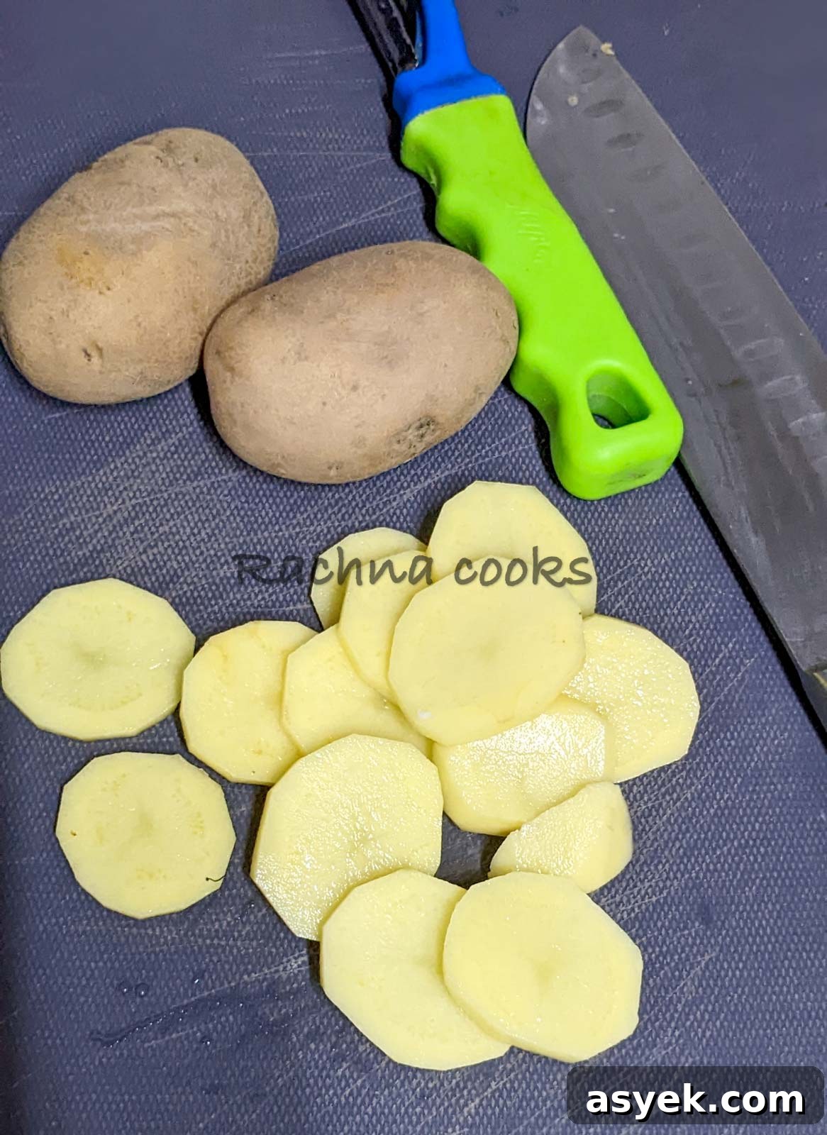 Crispy Air Fryer Potato Slices 4 Potato sliced into ½ inch thick slices
