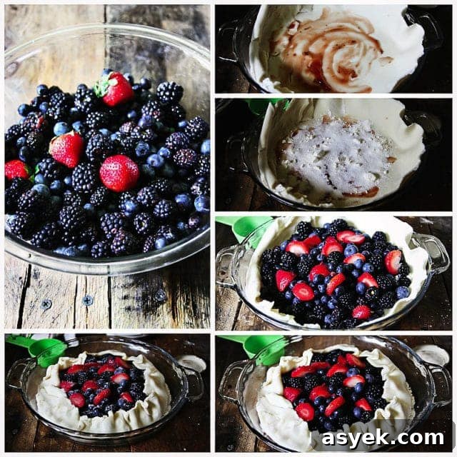 Sliced triple berry galette