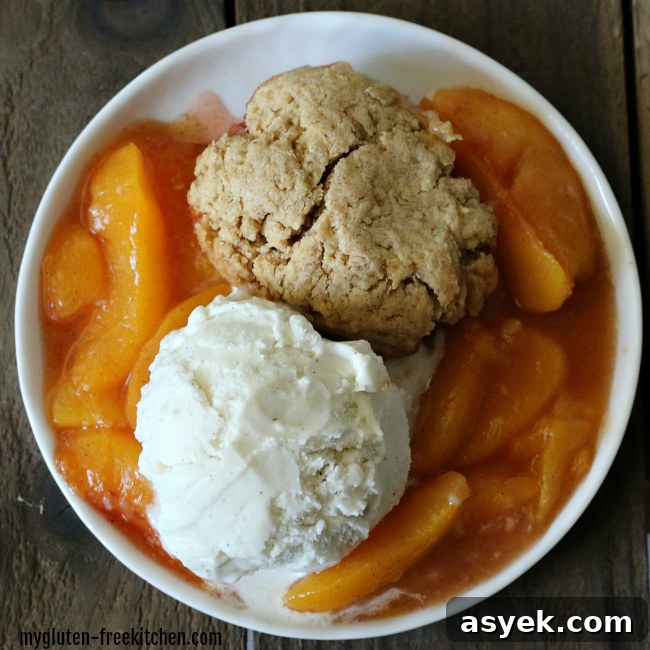 Gluten-Free Peach Oatmeal Cookie Crisp Recipe, Dairy-Free 3 Bowl of Gluten-free Oatmeal Cookie Crisp