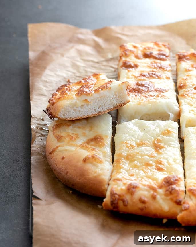 Crispy Gluten-Free Garlic Pizza Breadsticks Recipe 6 Inside crumb of garlic pizza breadsticks