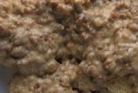 Sage Sausage Gravy over Fluffy Biscuits