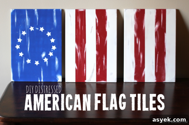 Image for DIY Distressed American Flag Tiles