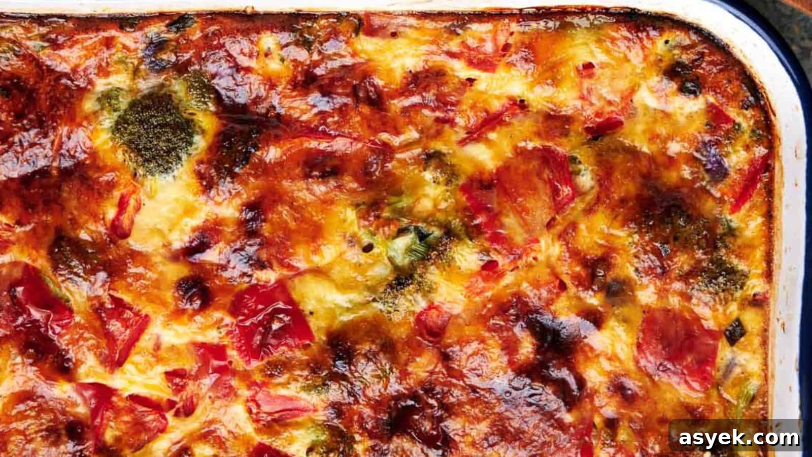 A casserole dish containing egg casserole.