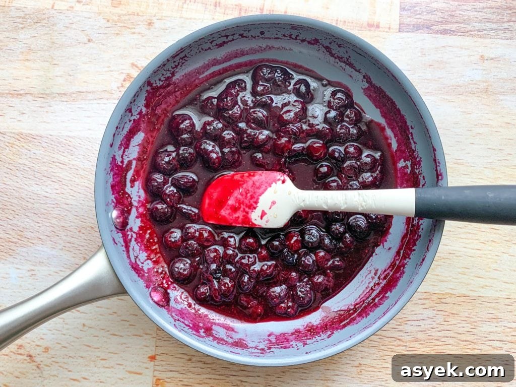 Blueberry compote when it's finished cooking