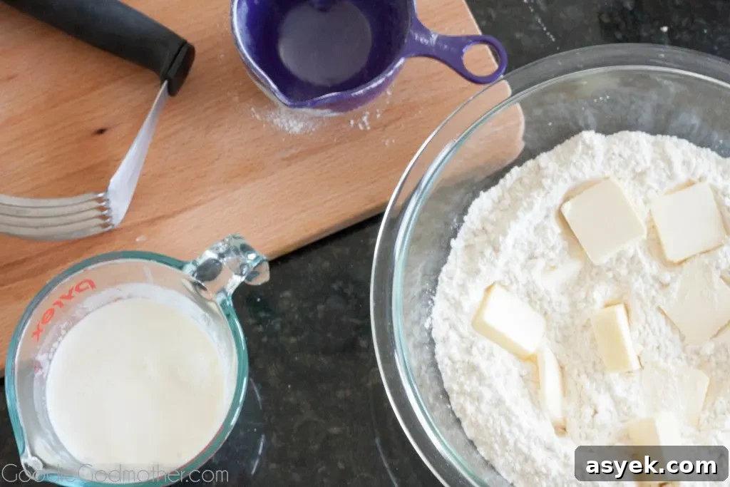 Making shortcake dough on a floured surface