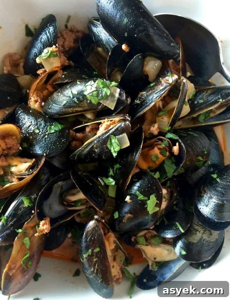 Spaghetti with Mussels and Chorizo