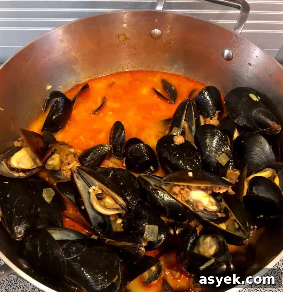Spaghetti with Mussels and Chorizo
