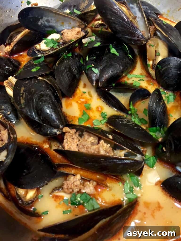 Spaghetti with Mussels and Chorizo