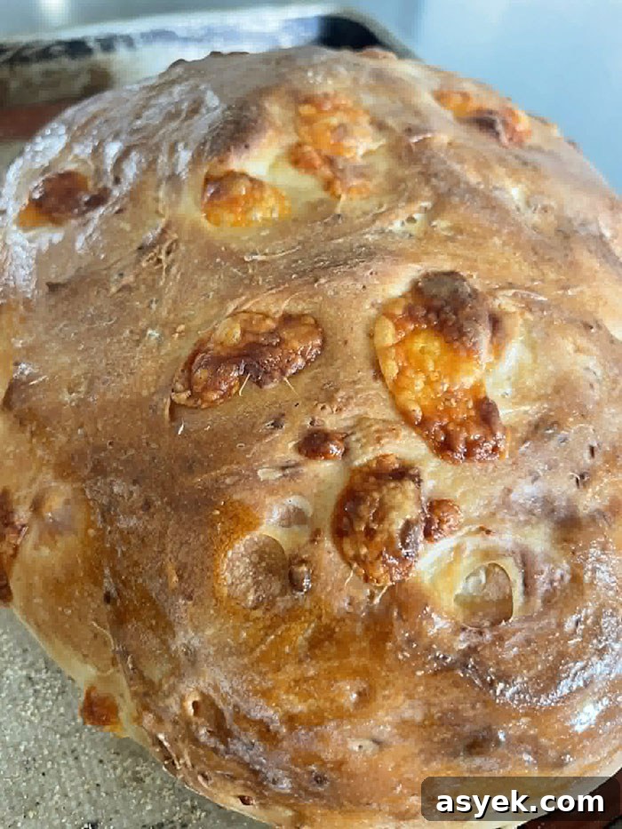 A loaf of Easy Cheesy Bread.