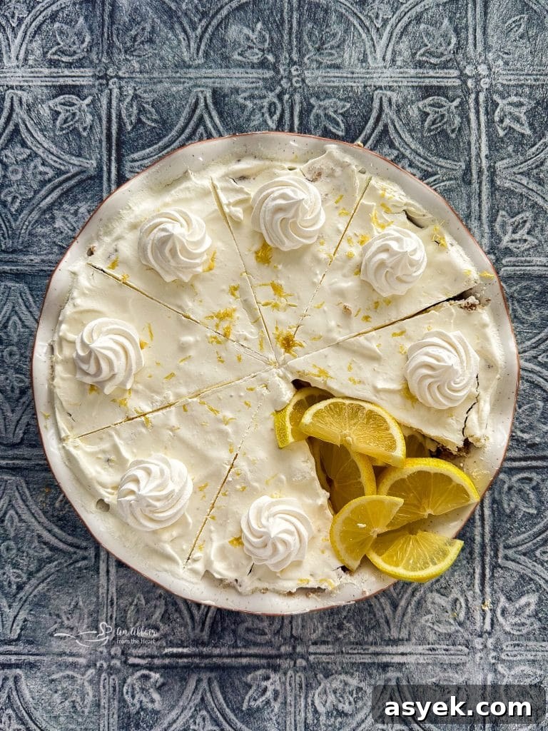 Lemon Icebox Pie on a plate