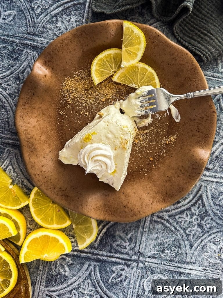 Top view of lemon pie