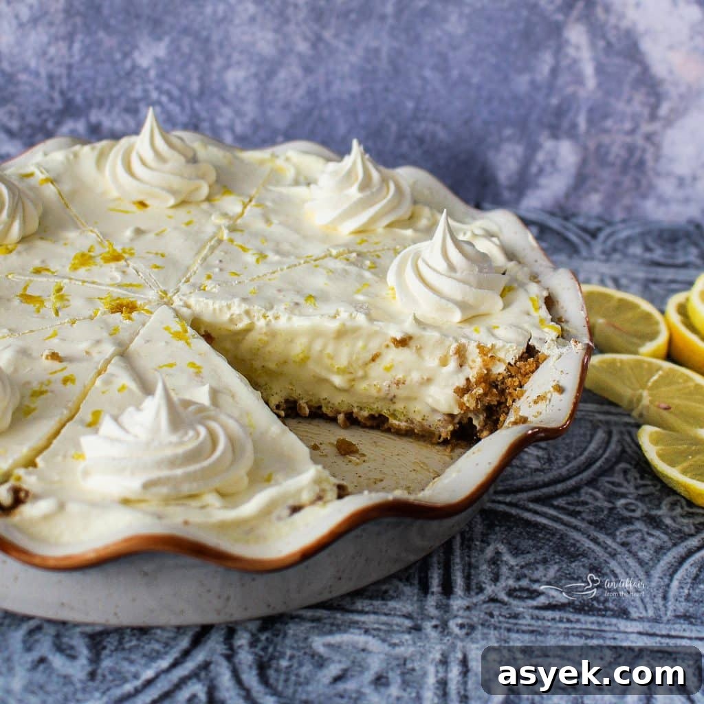 Garnished lemon pie